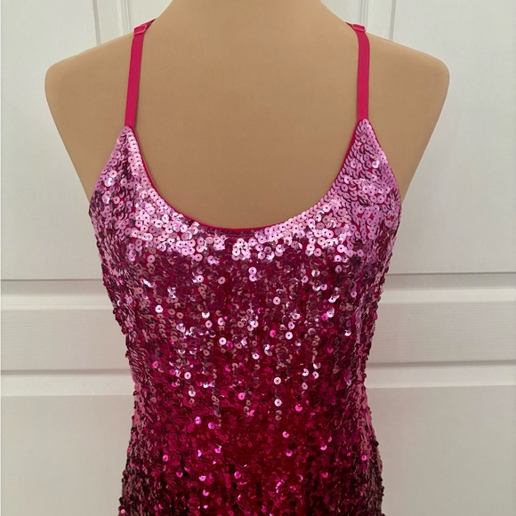 Maner Hot Pink Sequin Ombré Tank Top - M - Picture 1 of 8